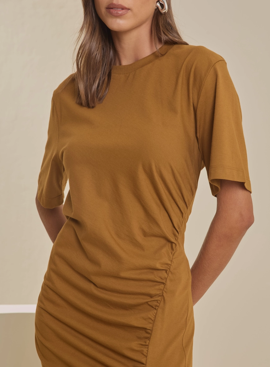 Vestido Midi T-shirt Dress Marrom 4