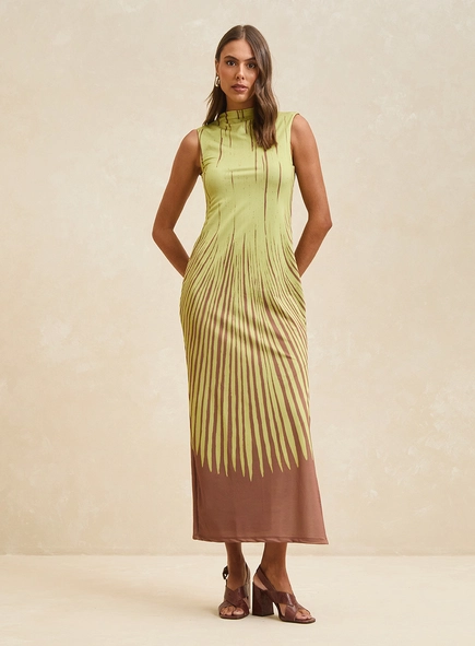 Vestido Maxi Midi De Malha Estampado