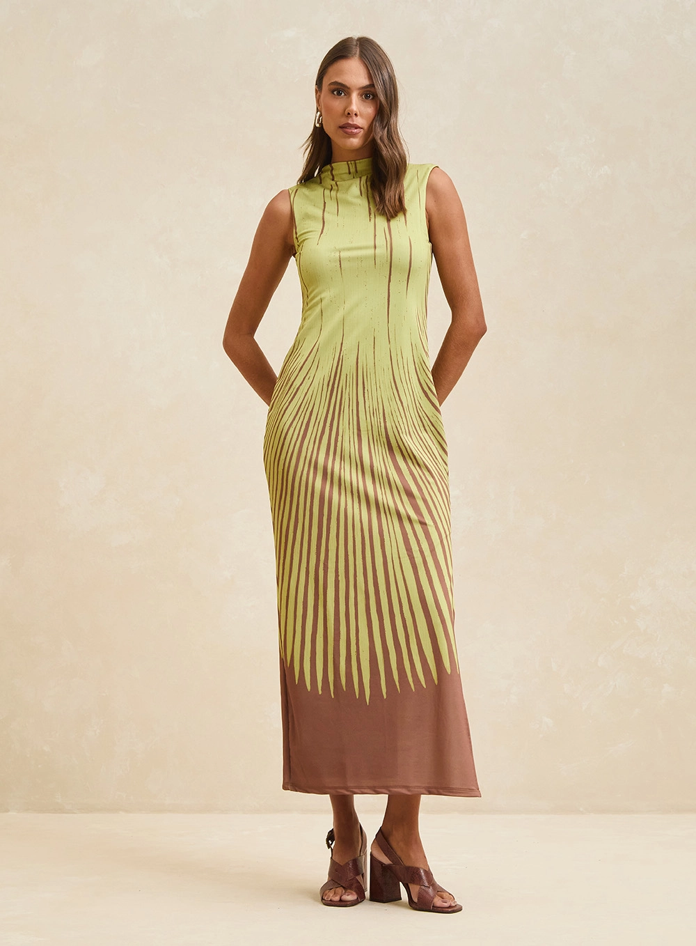 Vestido Maxi Midi De Malha Estampado Estampados 3