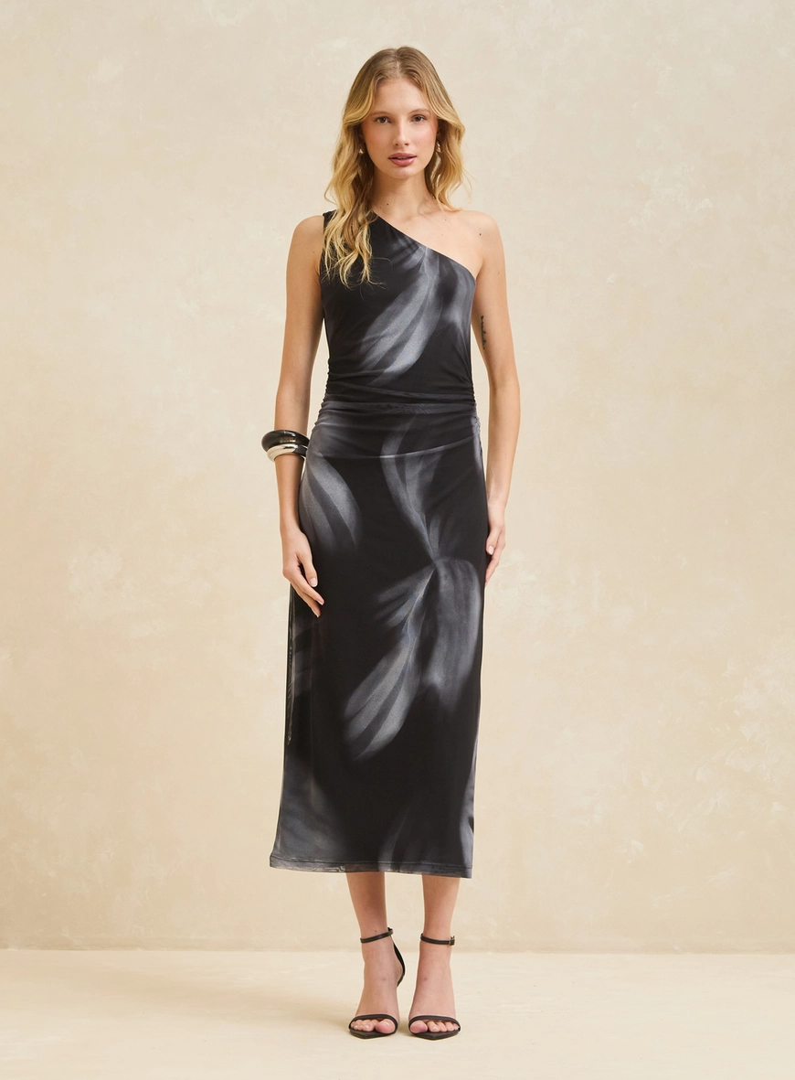 Vestido Tule Maxi Midi Estampado Estampados 3