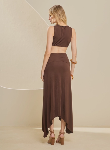 Vestido Longo Com Franzidos