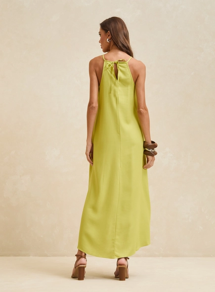Vestido Maxi Midi Amplo Com Bolsos