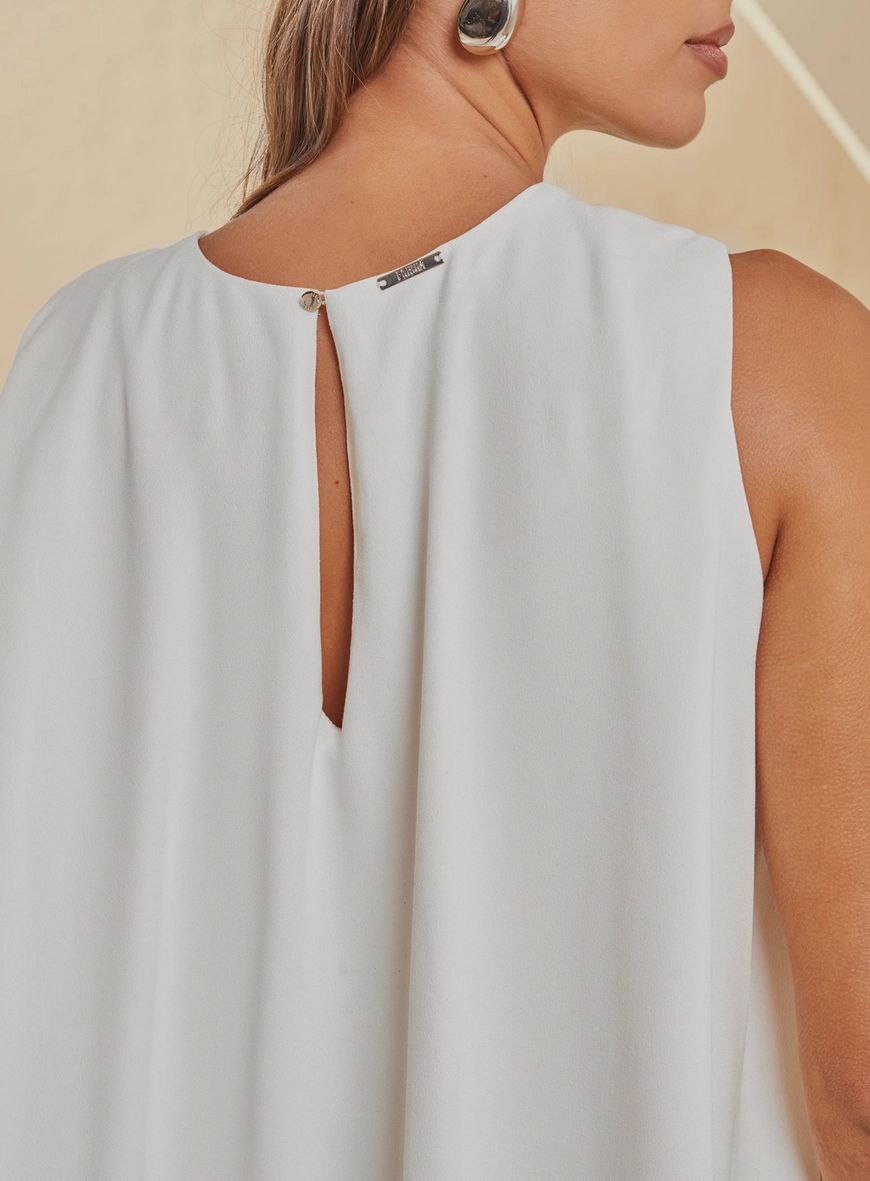 Vestido Curto Trapézio Com Bolsos Off Shell 4