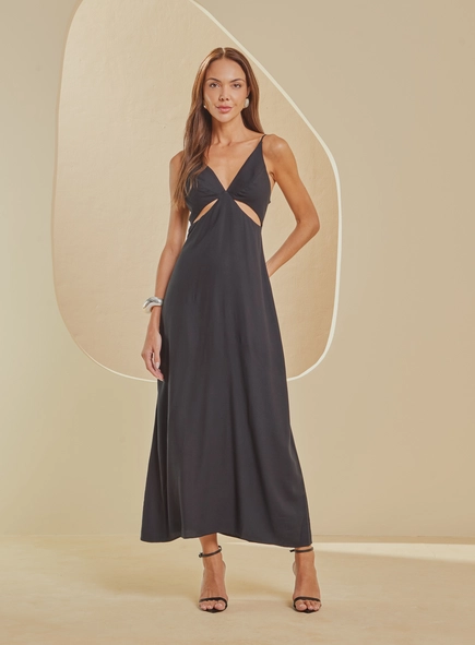 Vestido Midi De Saia Evasê