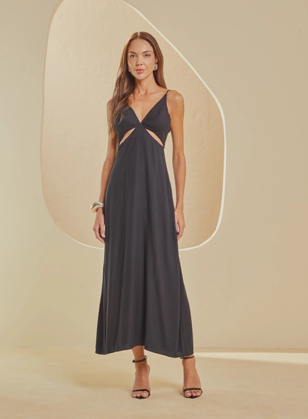 Vestido Midi De Saia Evasê
