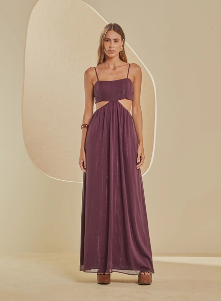 Vestido Longo Metalizado - Amplo