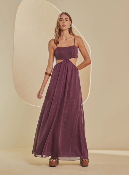 Vestido Longo Metalizado - Amplo