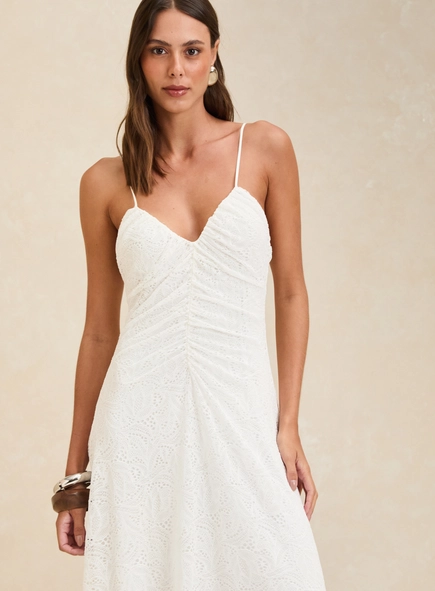 Vestido Midi Assimétrico Renda