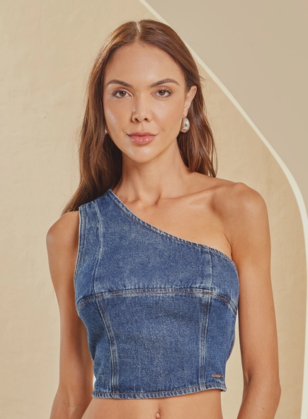 Top Jeans Uma Alça