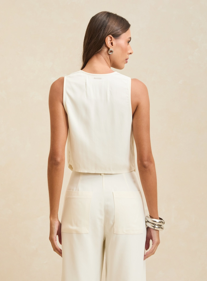 Colete Alfaiataria Reto Feminino Off Shell