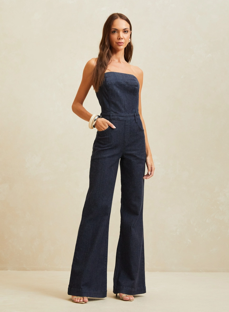 Macacão Jeans Tomara Que Caia Índigo