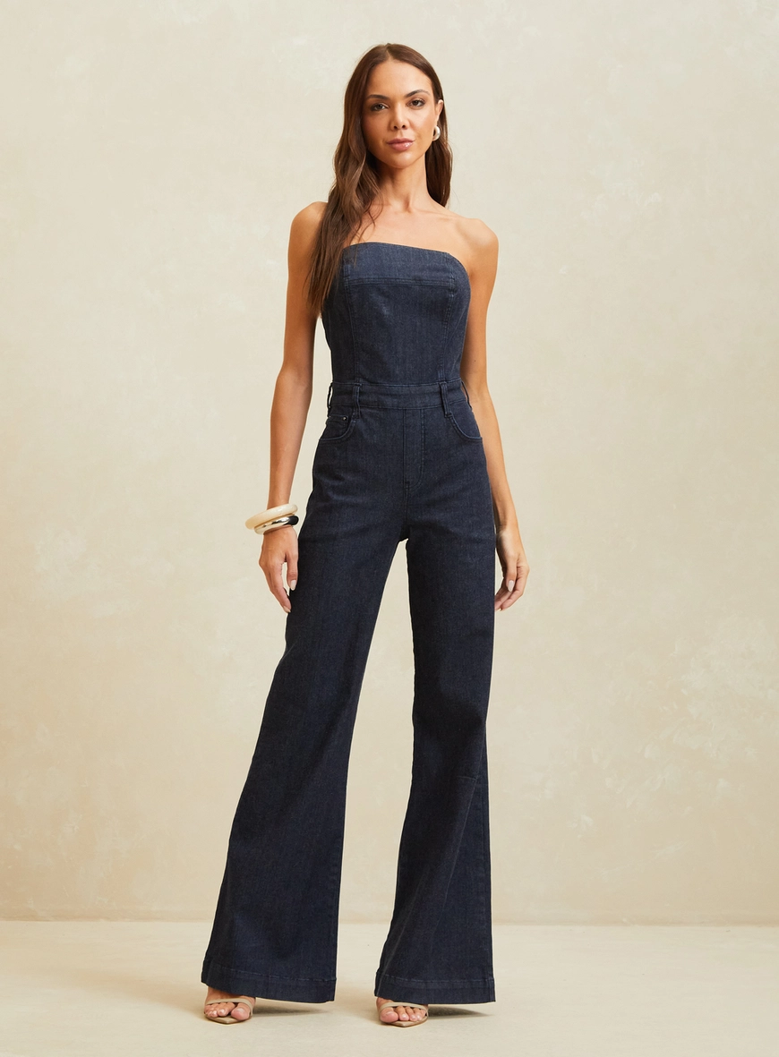 Macacão Jeans Tomara Que Caia Índigo