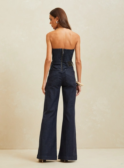 Macacão Jeans Tomara Que Caia