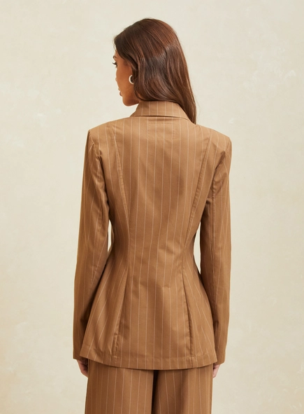 Blazer Alfaiataria Listrado Feminino