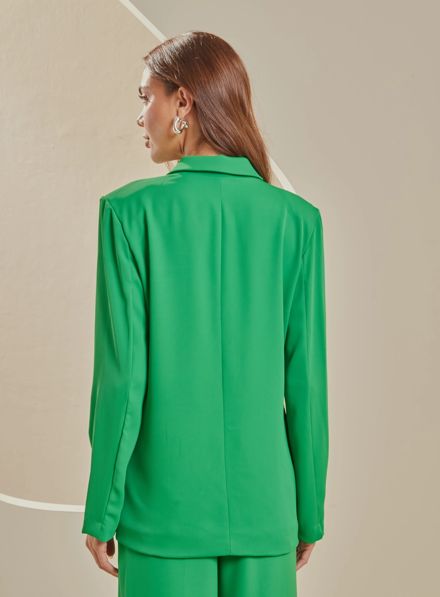 Blazer Alfaiataria Feminino Alongado Verde 2