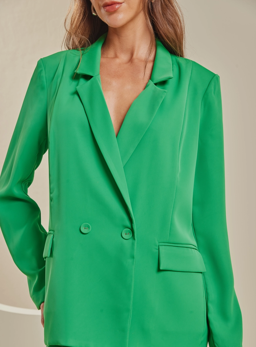 Blazer Alfaiataria Feminino Alongado Verde 4