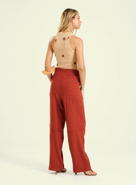 Calça Feminina Com Amarração - Wide Leg