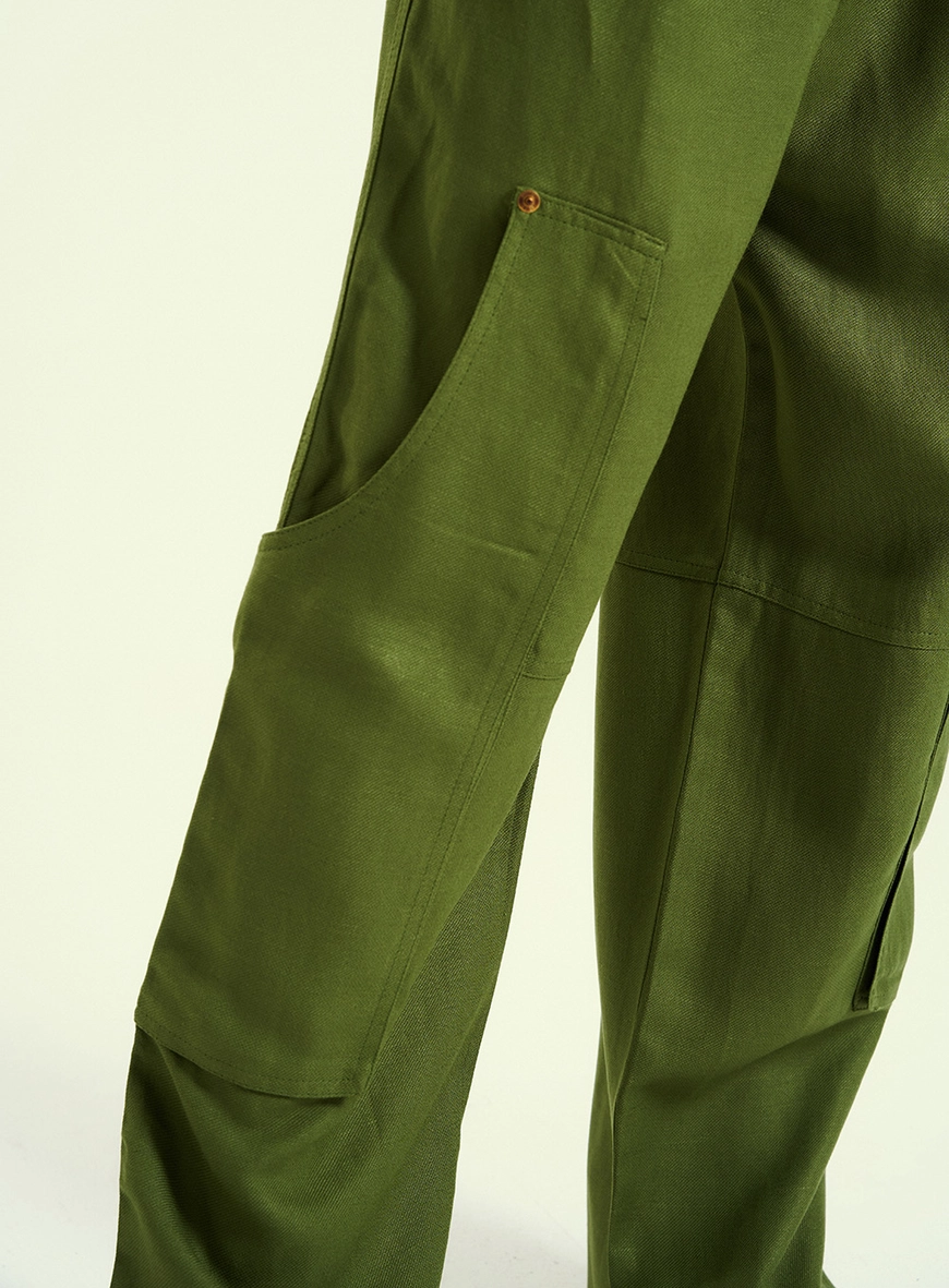 Calça Feminina Pantalona Alfaiataria Cargo Verde 3