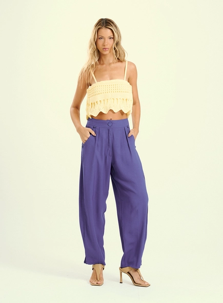 Calça Feminina Pantalona De Silhueta Balonê