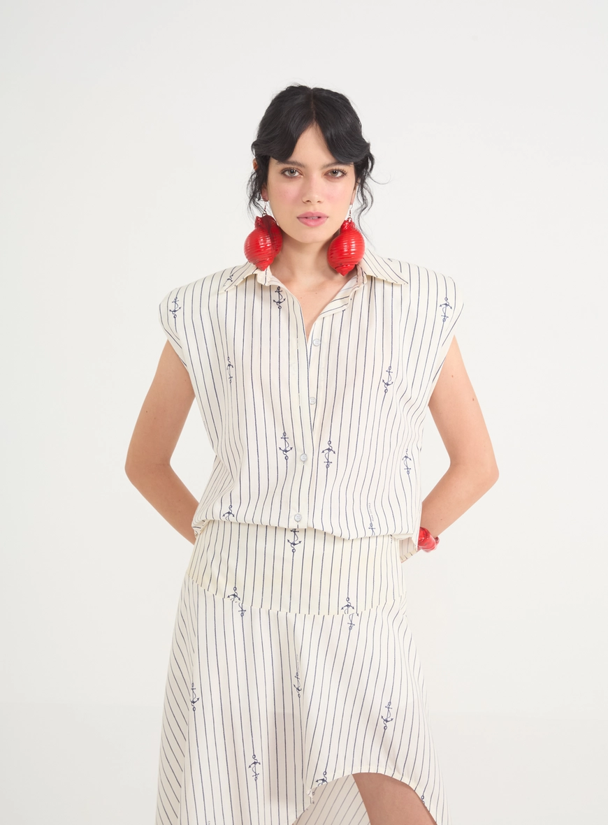 Camisa Sem Mangas Com Estampa