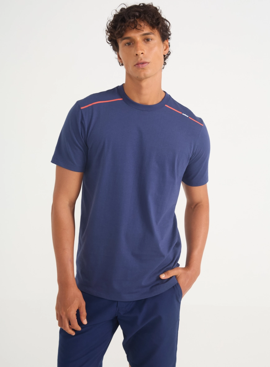 Camiseta Masculina Com Listras E Logo