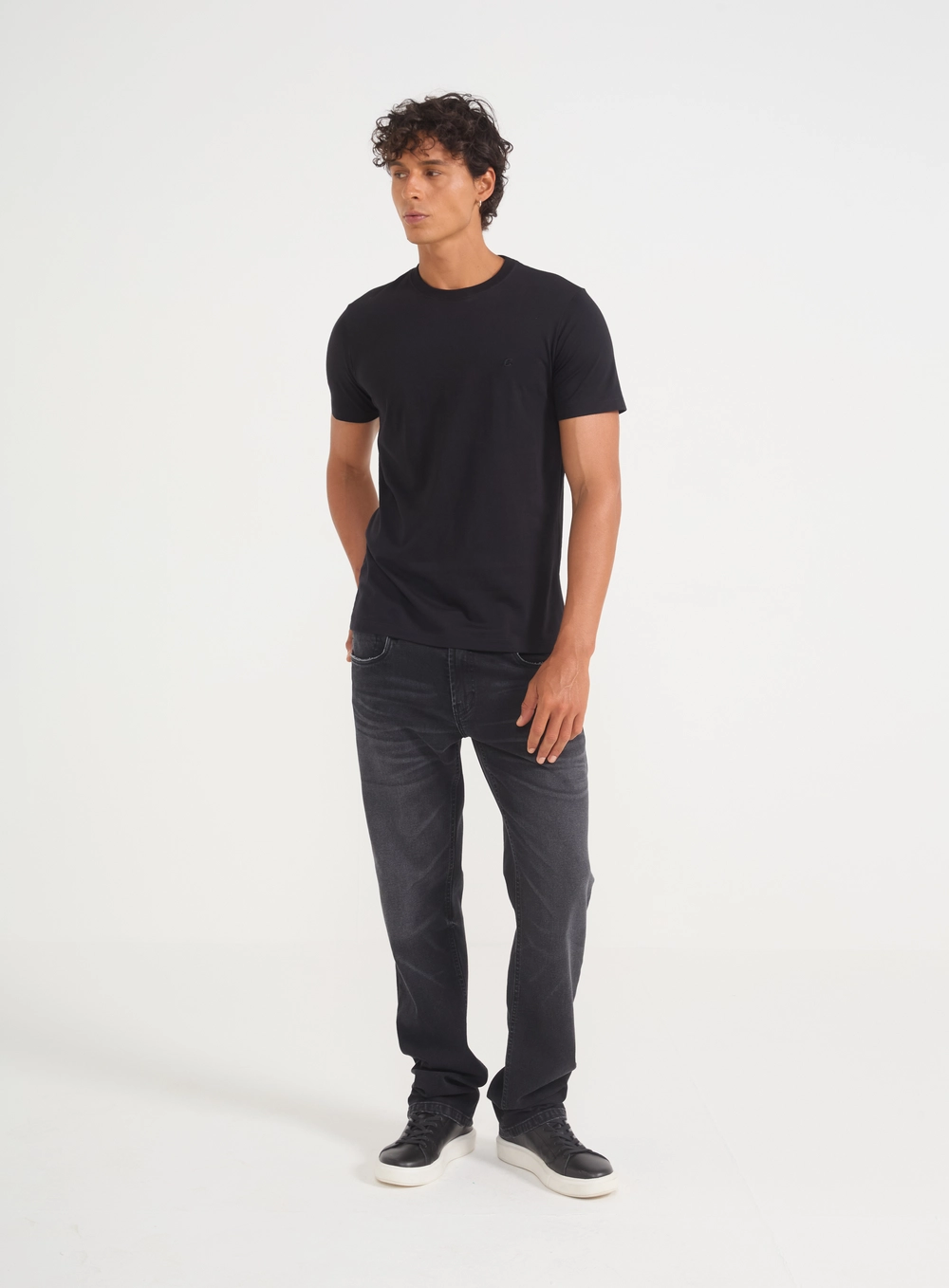 Camiseta Masculina Pack 2 Peças- Algodão Pima Preto