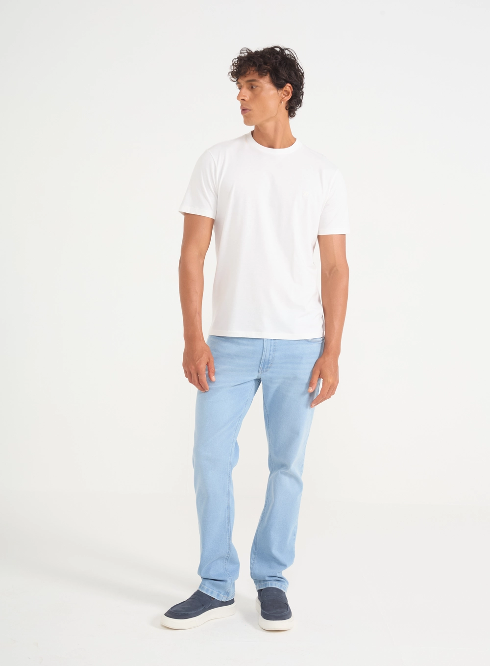 Camiseta Masculina Pack 2 Peças- Algodão Pima Branco