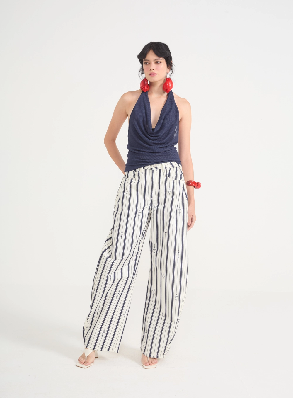 Blusa Feminina Frente Única Com Decote Degagê Azul