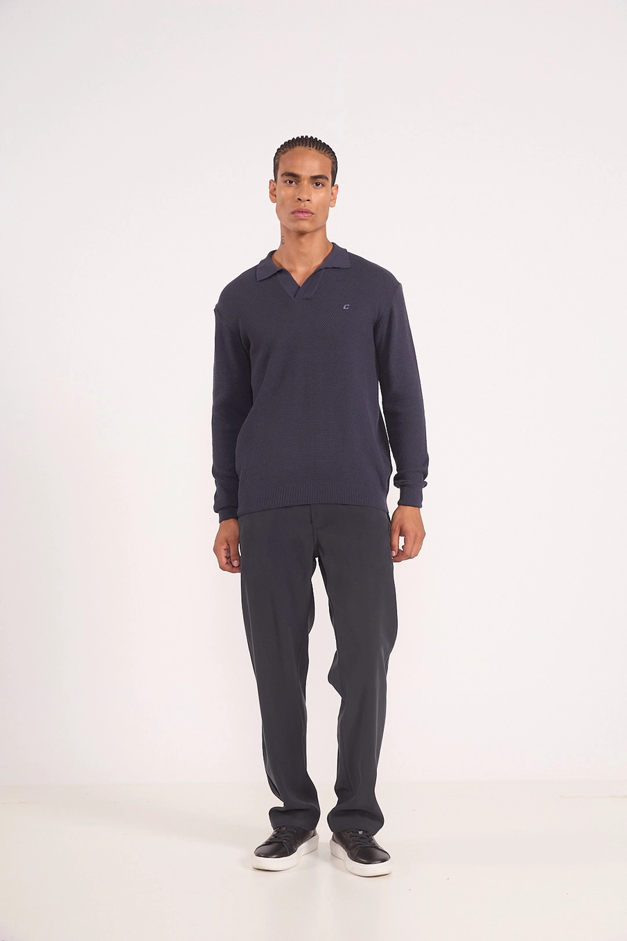 Suéter Tricot Gola V Polo Cinza