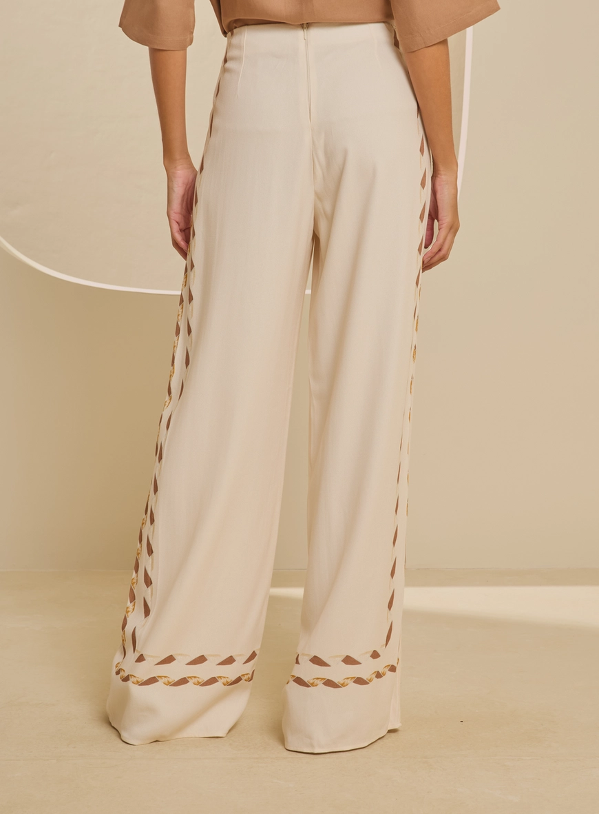 Calça Feminina Reta - Jardim Arabesco Estampados