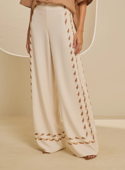 Calça Feminina Reta - Jardim Arabesco