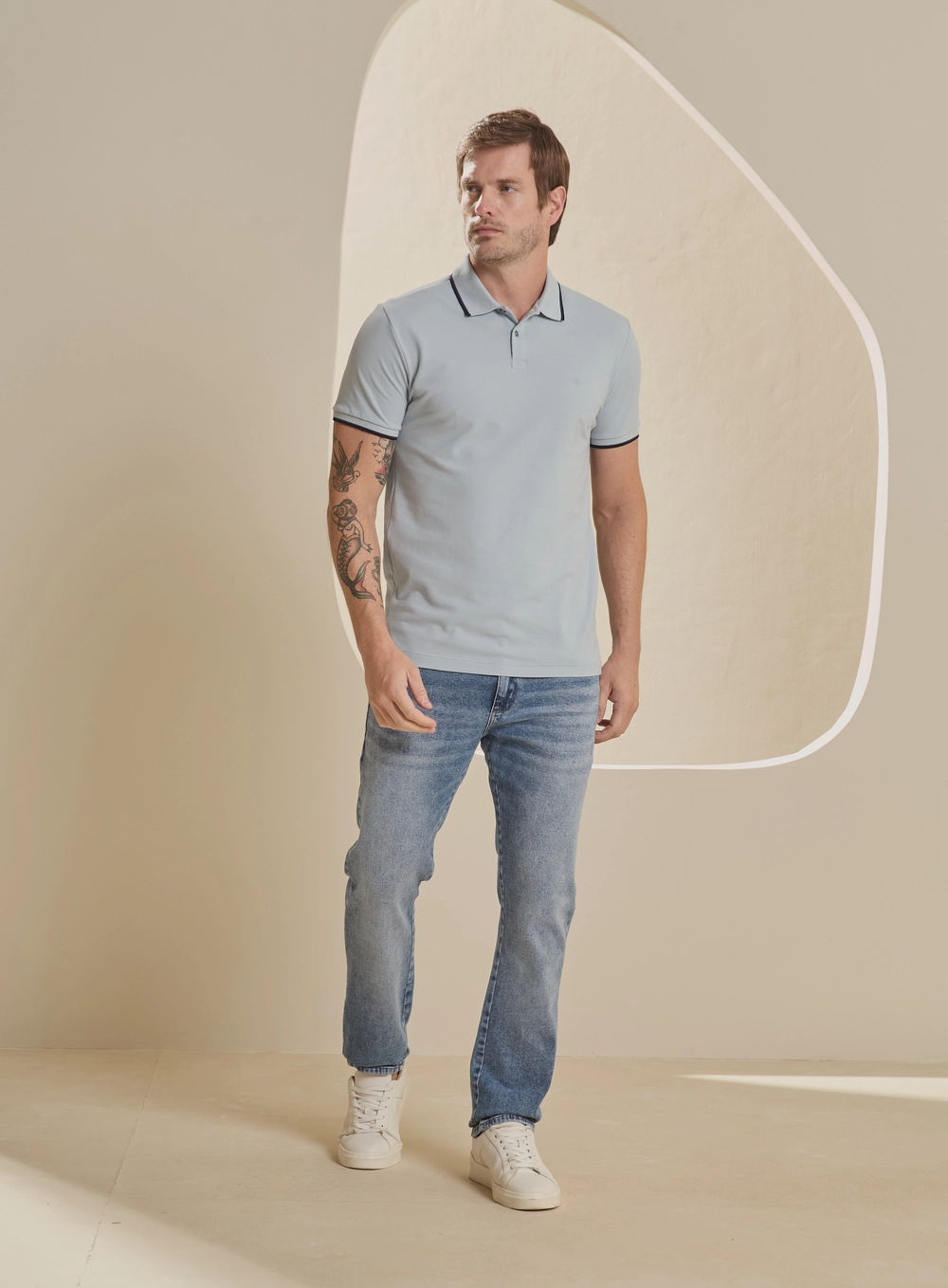 Polo Masculina Muscle Azul 1