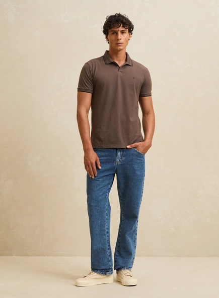 Polo Masculina Muscle Com Friso