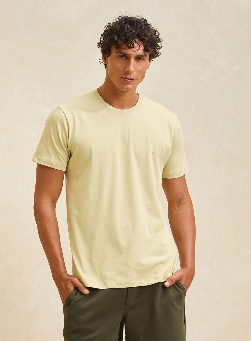 Camiseta Masculina New Slim Básica Bege