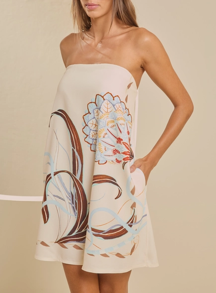 Vestido Curto Trapézio - Jardim Arabesco