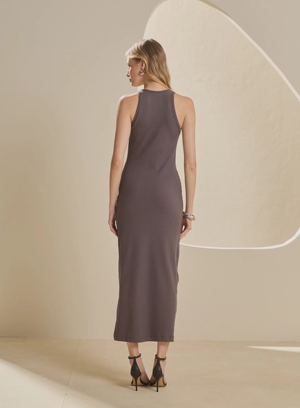 Vestido Midi Canelado