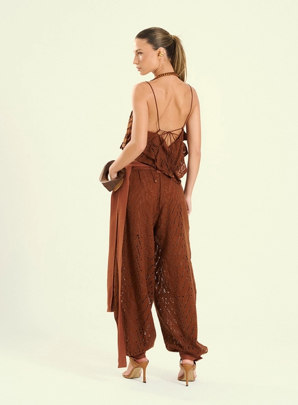 Calça Feminina Pantalona Em Laise