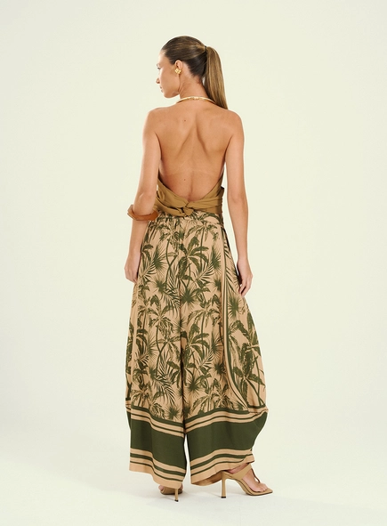 Calça Feminina Pantalona Resort Estampada