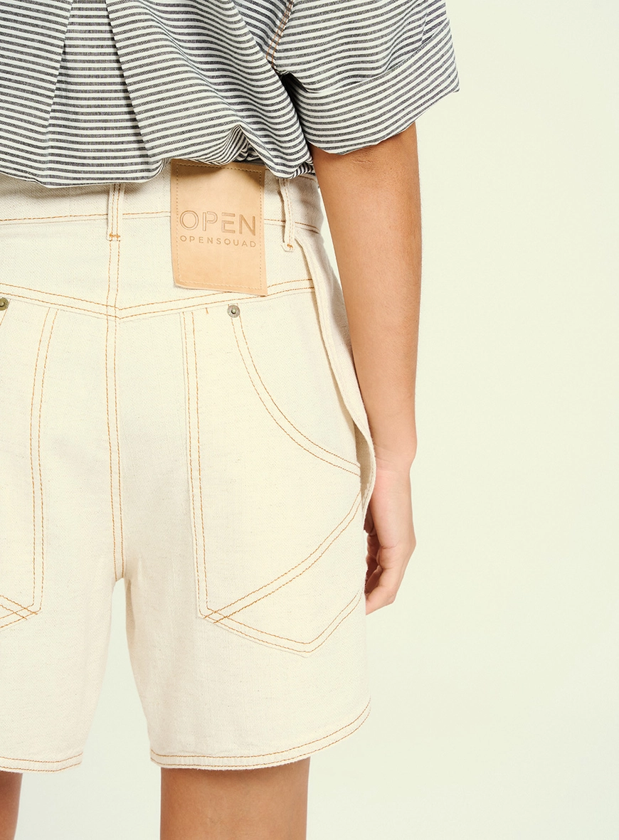 Short Feminino Icon De Alfaiataria Marfim 4