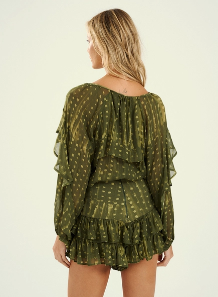 Short Feminino De Babados Estampados
