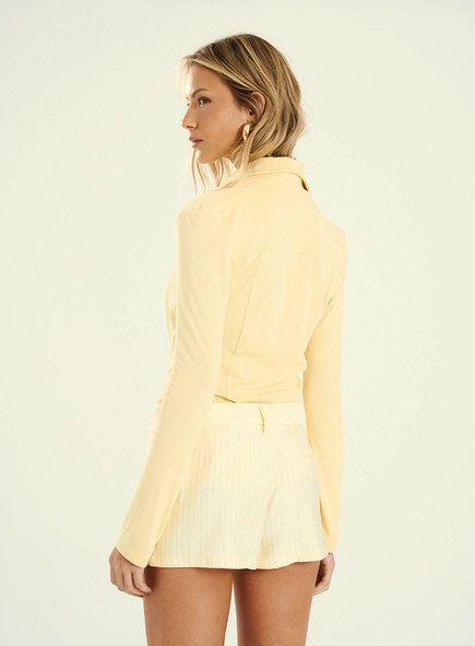 Short Feminino De Alfaiataria Listrado