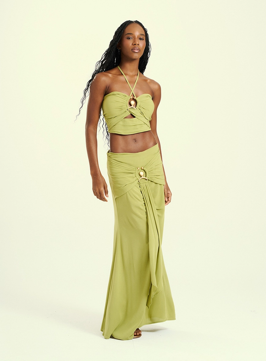 Top Feminino Com Amarração Verde 4