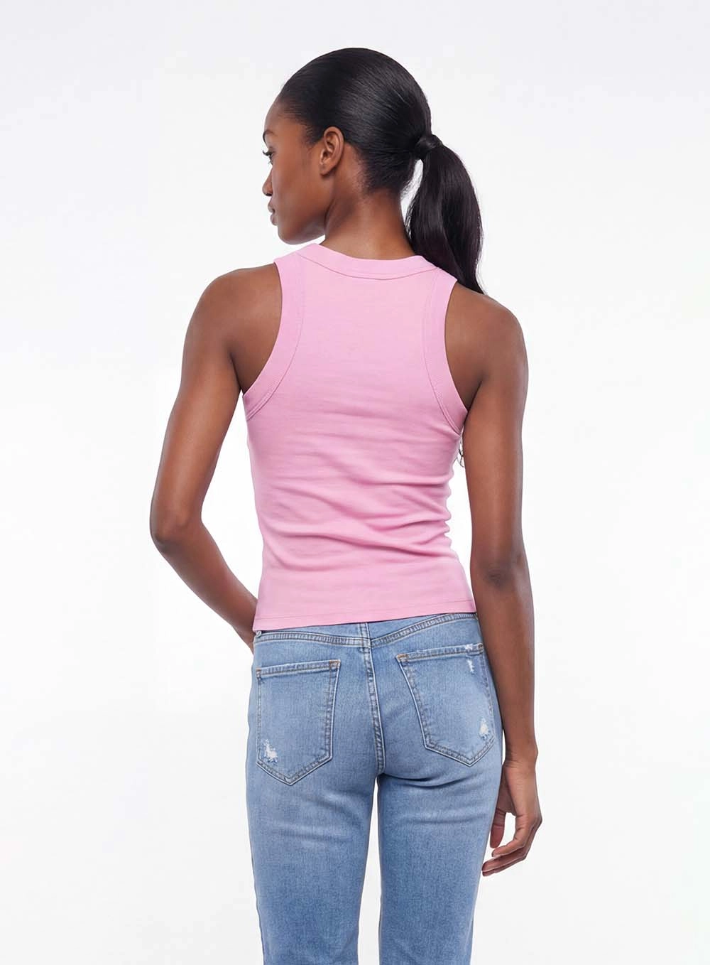 Regata Feminina Canelada Slim Rosa 2