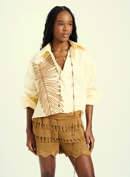 Camisa Feminina Oversized Com Bordado