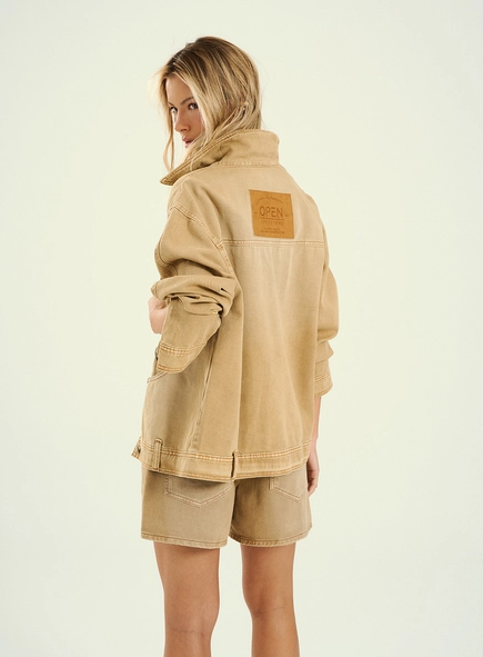 Jaqueta Feminina Sarja Silhueta Oversized
