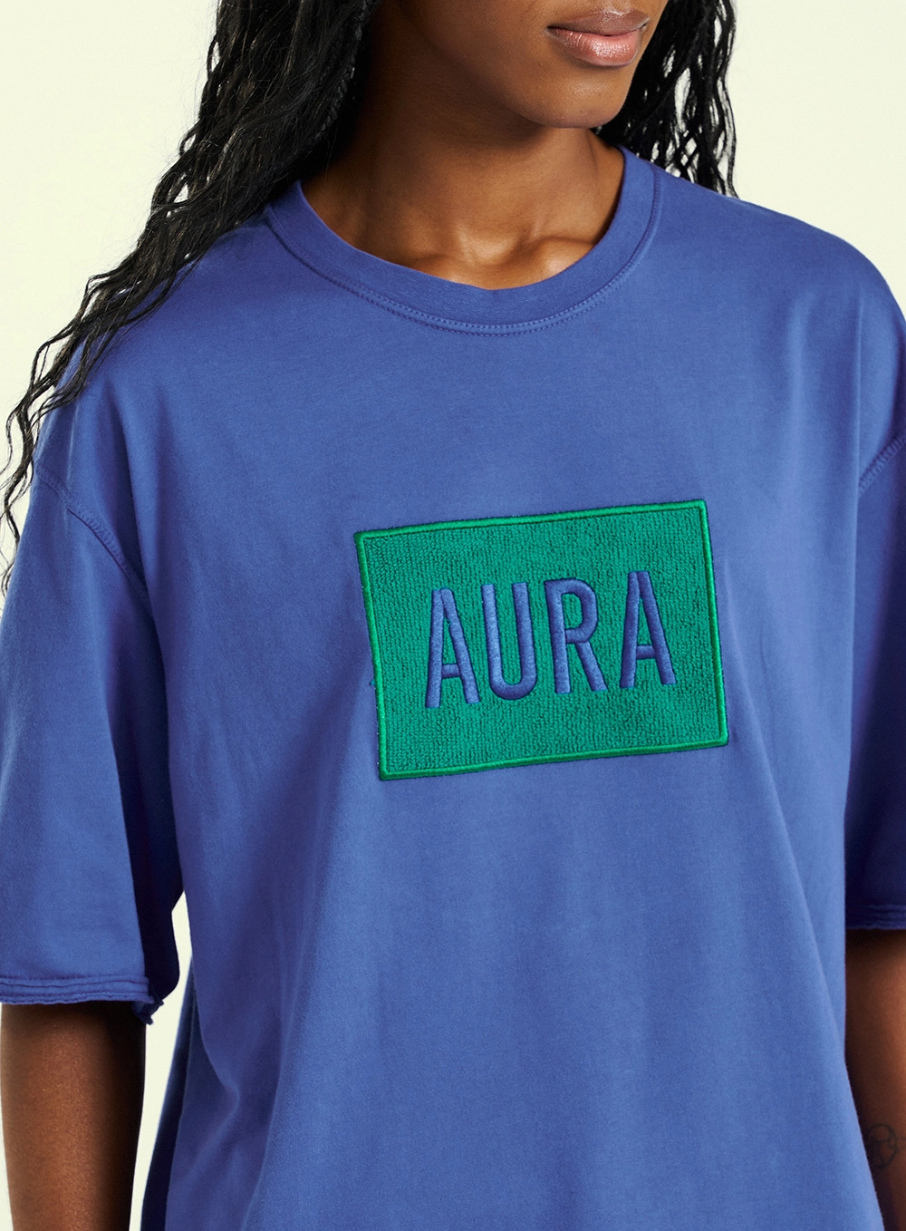 Camiseta Malha Feminina Oversized Azul 3