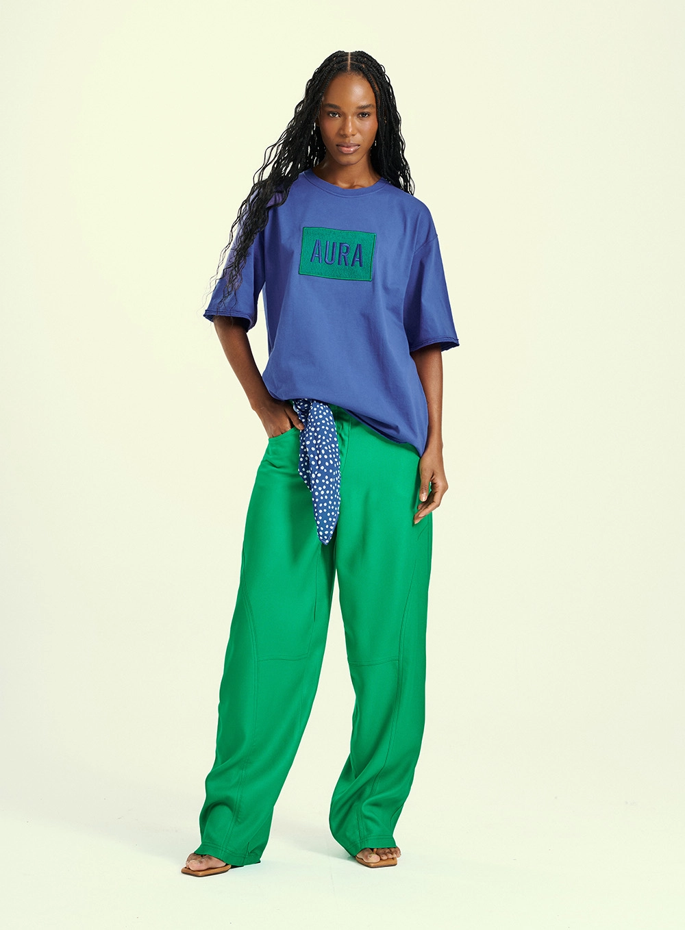 Camiseta Malha Feminina Oversized Azul 4