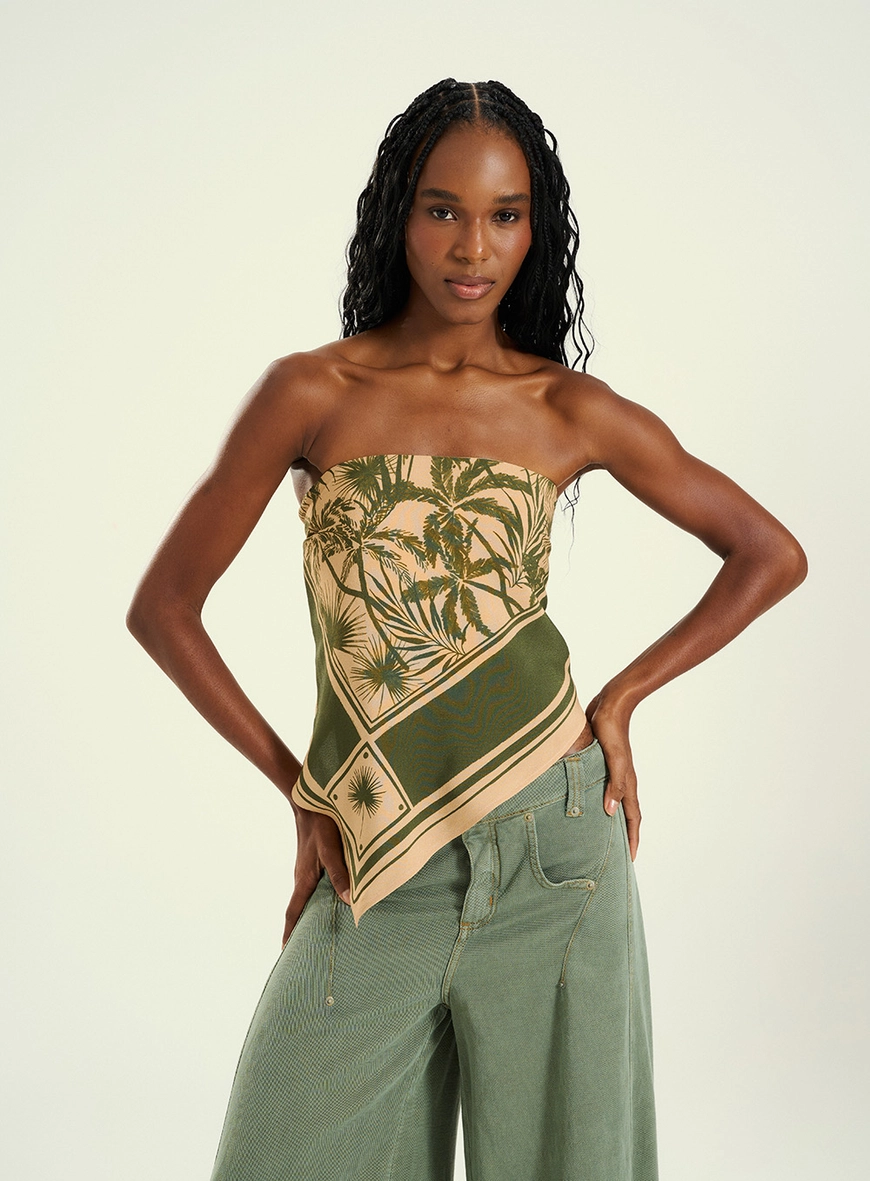Blusa Feminina Estampada Com Amarração Estampados 1