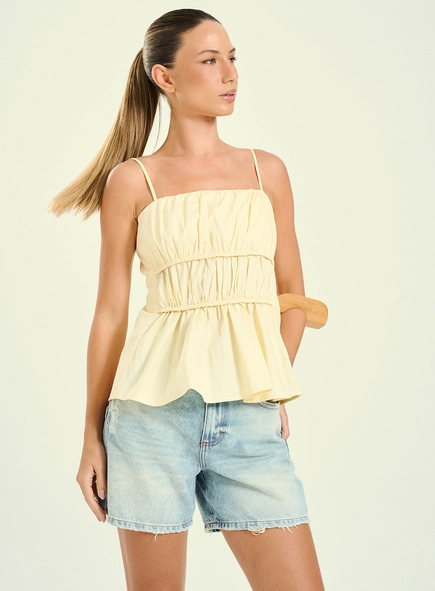 Blusa Feminina Peplum Com Alças Finas