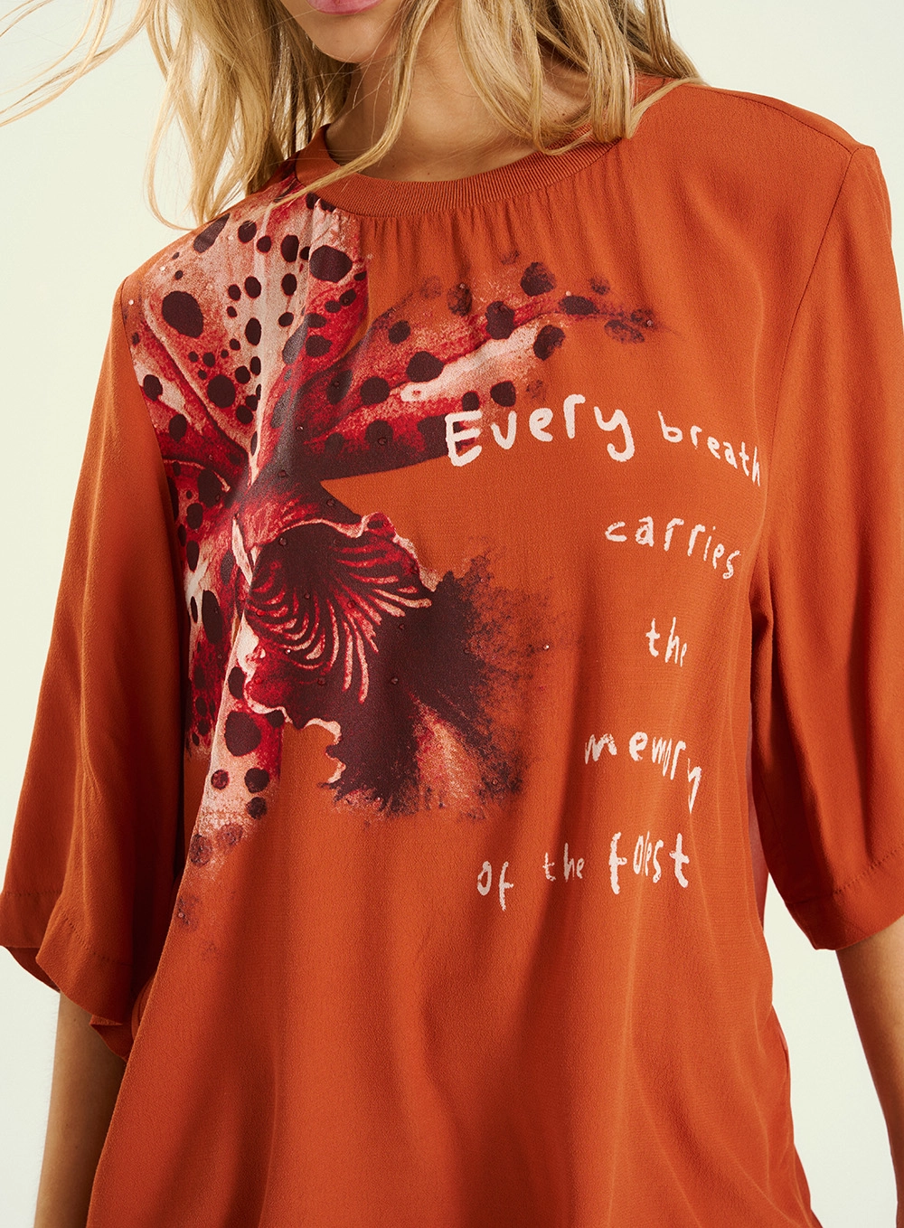 Blusa Feminina Estampada Com Mangas Amplas Estampados 2